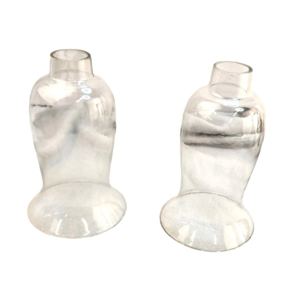 Clear Glass Bell-Shaped Cloche Dome Set Lamp Bulb Covers For Display & Home Déco